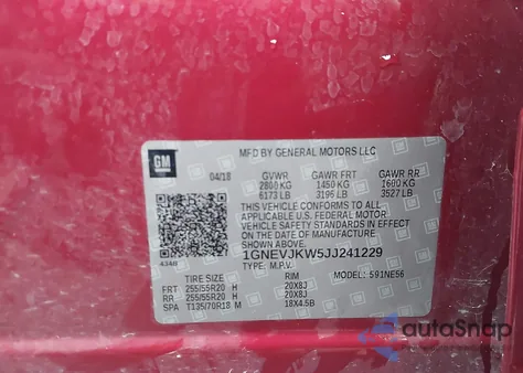 2018 Chevrolet Traverse Premier from USA, damaged, VIN 1GNEVJKW5JJ241229